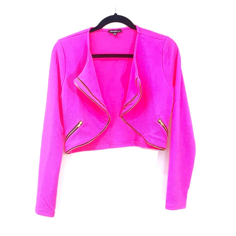 Pink crop  jacket size M
